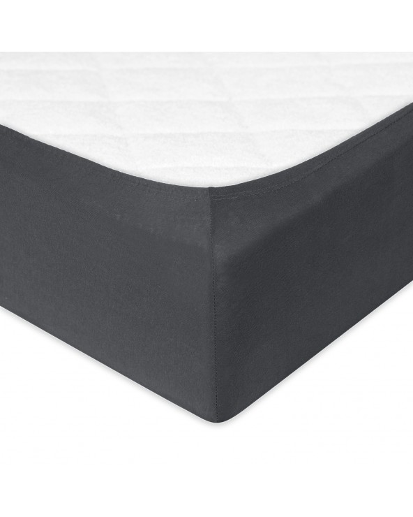 Prześcieradło bawełna jersey 180x200x20 z gumką antracytowe Premium Matex