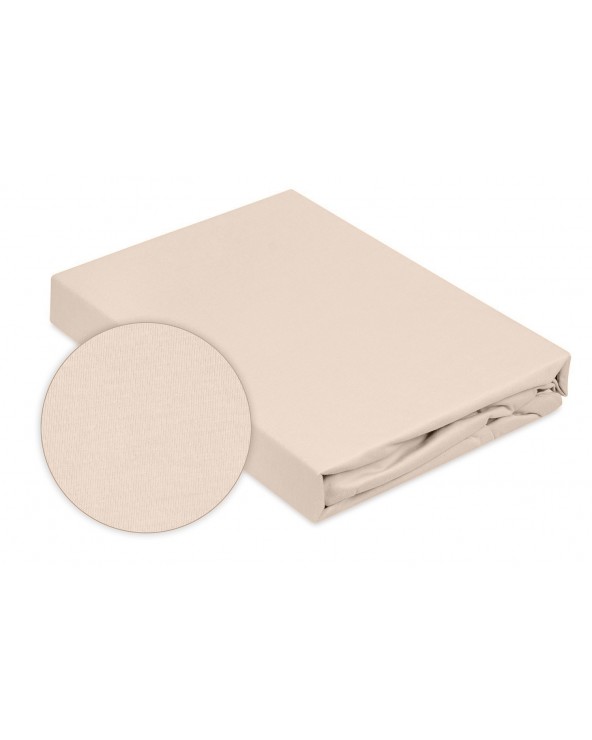 Wysokie prześcieradło bawełna jersey 180x200x30 z gumką cappuccino Premium Matex