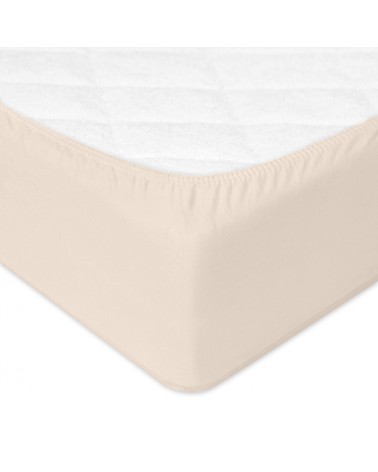 Wysokie prześcieradło bawełna jersey 180x200x30 z gumką cappuccino Premium Matex