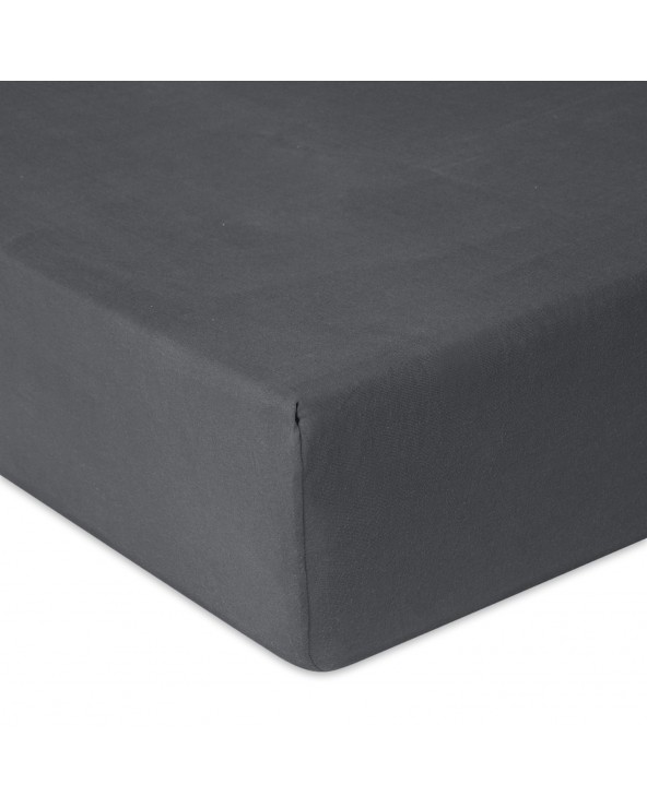 Wysokie prześcieradło bawełna jersey 180x200x30 z gumką antracytowe Premium Matex
