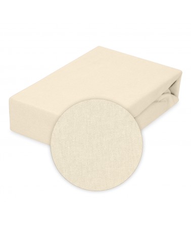 Prześcieradło bawełna jersey 200x220x20 z gumką kremowe Classic Matex