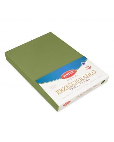 Prześcieradło bawełna jersey 90x200x20 z gumką zielone Premium Matex