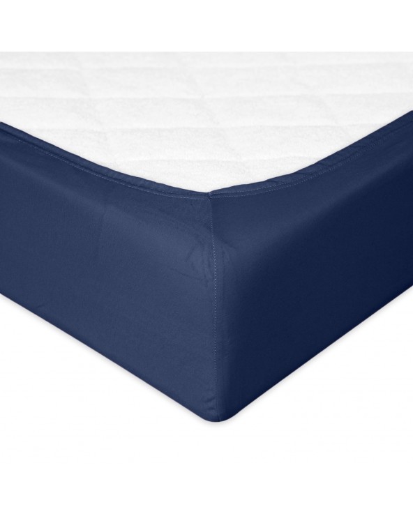 Prześcieradło bawełna jersey 90x200x20 z gumką granatowe Premium Matex