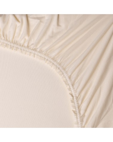Wysokie prześcieradło bawełna jersey z lycrą 120x200x30 z gumką kremowe Matex