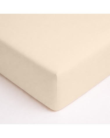 Wysokie prześcieradło bawełna jersey z lycrą 120x200x30 z gumką kremowe Matex