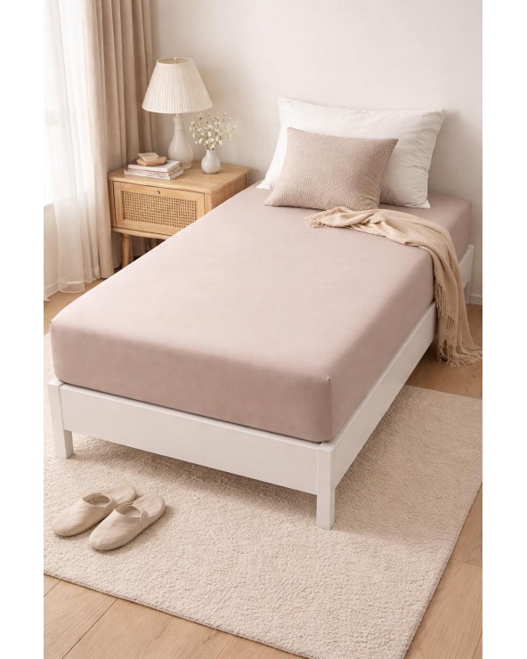 Wysokie prześcieradło bawełna jersey z lycrą 120x200x30 z gumką szare Matex