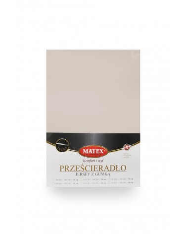Wysokie prześcieradło bawełna jersey z lycrą 140x200x30 z gumką szare Matex
