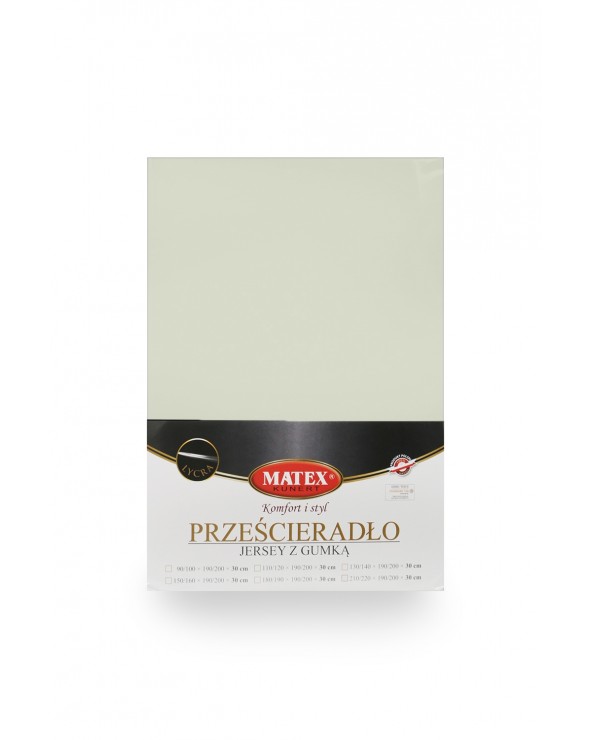 Wysokie prześcieradło bawełna jersey z lycrą 140x200x30 z gumką miętowe Matex