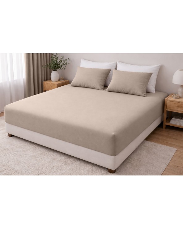 Wysokie prześcieradło bawełna jersey z lycrą 160x200x30 z gumką szare Matex