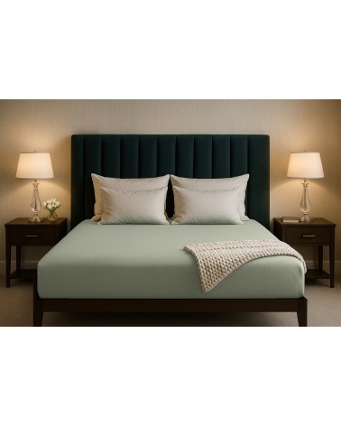 Wysokie prześcieradło bawełna jersey z lycrą 160x200x30 z gumką miętowe Matex