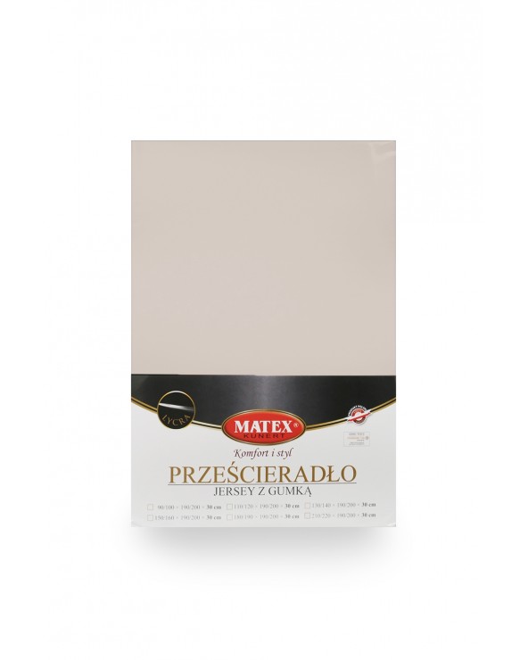 Wysokie prześcieradło bawełna jersey z lycrą 180x200x30 z gumką szare Matex
