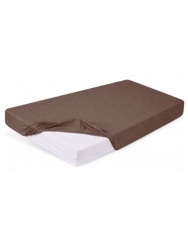 Wysokie prześcieradło bawełna jersey z lycrą 200x220x30 z gumką brązowe Matex