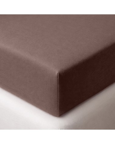 Wysokie prześcieradło bawełna jersey z lycrą 200x220x30 z gumką brązowe Matex