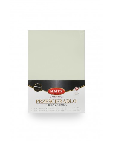 Wysokie prześcieradło bawełna jersey z lycrą 200x220x30 z gumką miętowe Matex