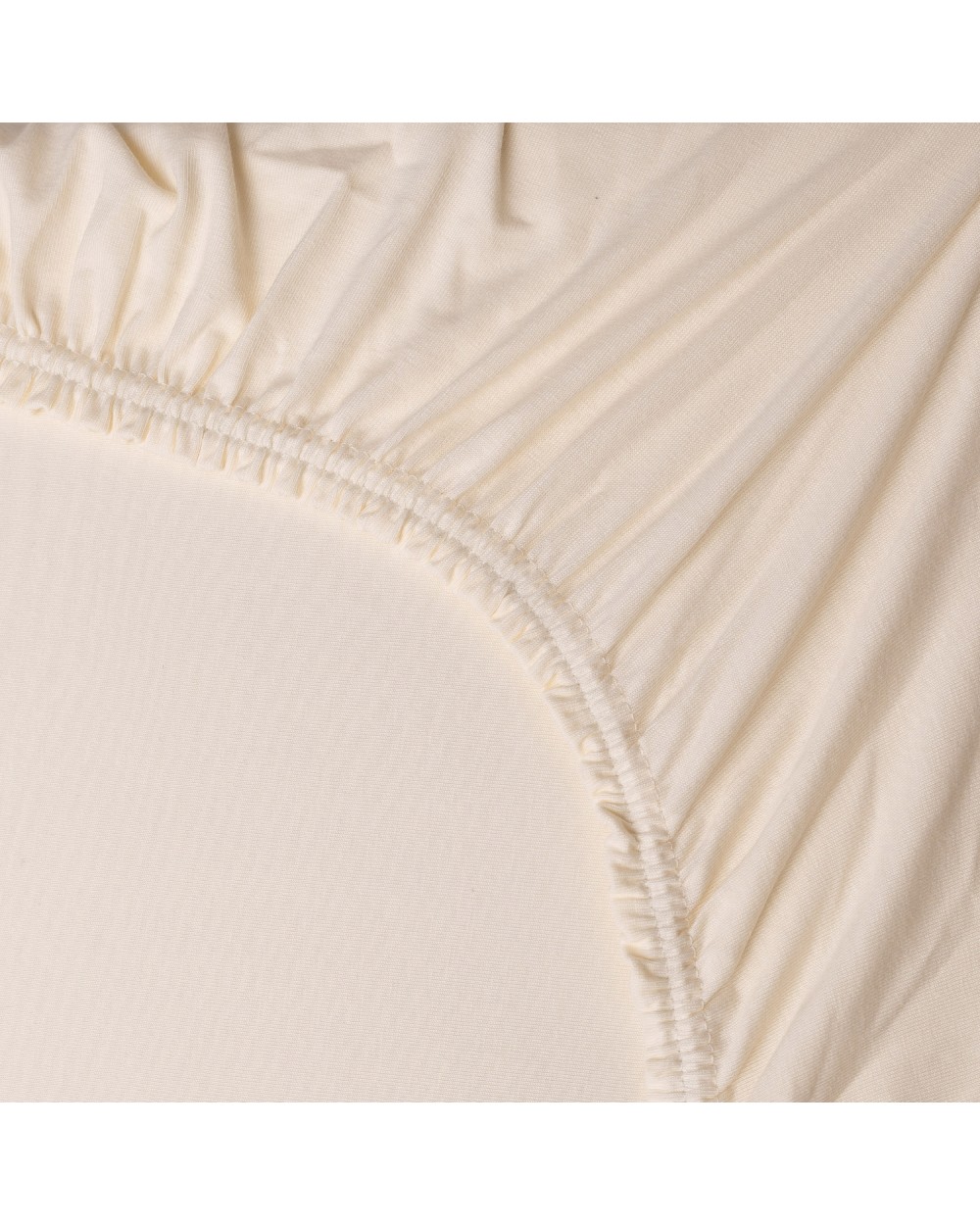 Wysokie prześcieradło bawełna jersey z lycrą 90x200x30 z gumką kremowe Matex