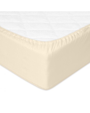 Prześcieradło bawełna jersey 200x220x30 z gumką kremowe Premium Matex
