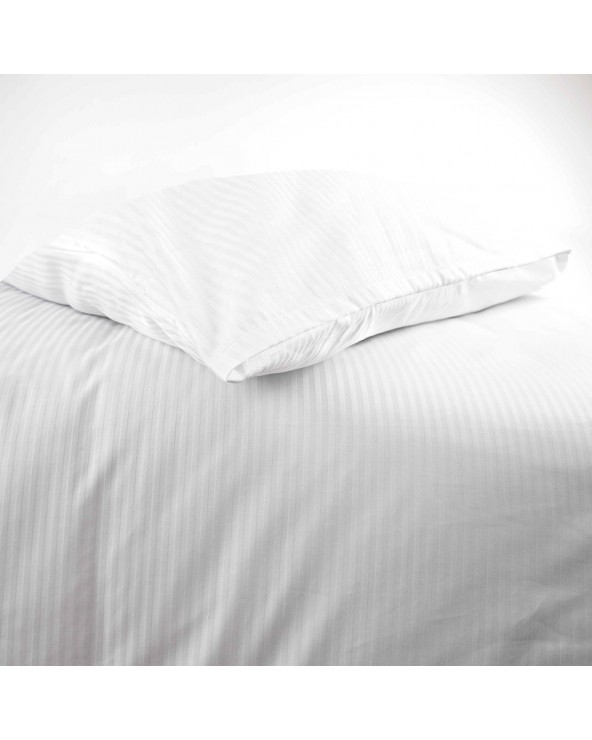 Poszwa hotelowa bawełna 200x220 na zakładkę pasy 4mm biała Darymex