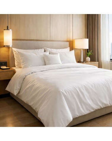 Poszwa hotelowa satyna bawełniana 160x200 na zakładkę Monako biała Darymex