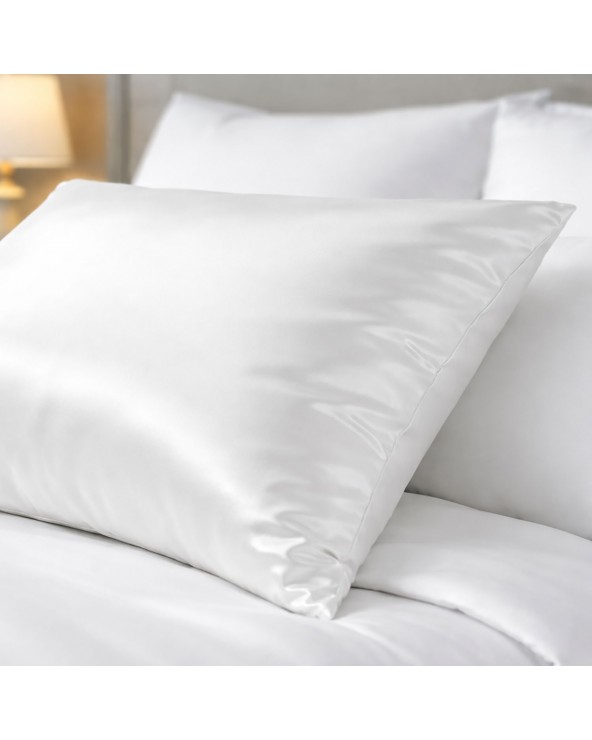 Poszewka hotelowa satyna bawełniana 40x40 na zakładkę Monako biała Darymex