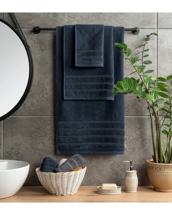 Ręcznik bawełna 30x50 Amira granatowy Eurofirany