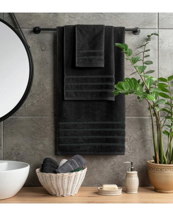 Ręcznik bawełna 30x50 Amira czarny Eurofirany
