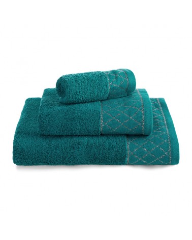 Ręcznik bawełna 30x50 + 50x90 + 70x140 kpl 3 szt Layla ciemnoturkusowy Eurofirany