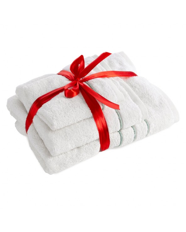 Ręcznik bawełna 30x50 + 50x90 + 70x140 kpl 3 szt Sibel kremowy Eurofirany