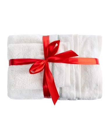 Ręcznik bawełna 30x50 + 50x90 + 70x140 kpl 3 szt Sibel kremowy Eurofirany