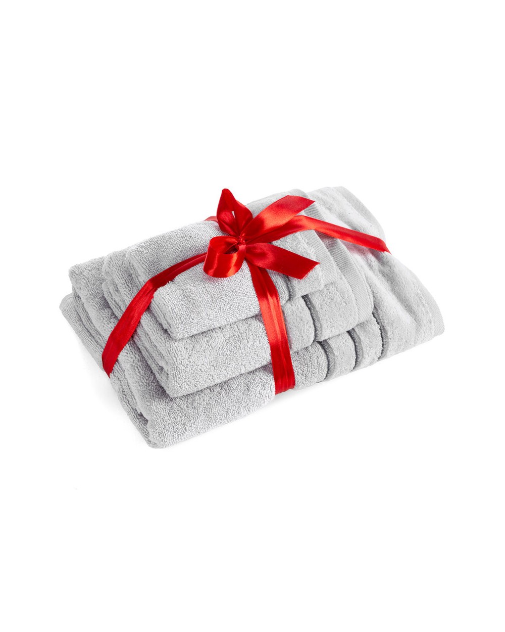 Ręcznik bawełna 30x50 + 50x90 + 70x140 kpl 3 szt Sibel srebrny Eurofirany