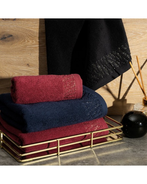 Ręcznik bawełna 70x140 Margo czarny Eurofirany