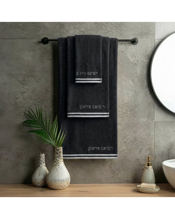 Ręcznik bawełna 30x50 Pierre Cardin Rocco czarny Eurofirany