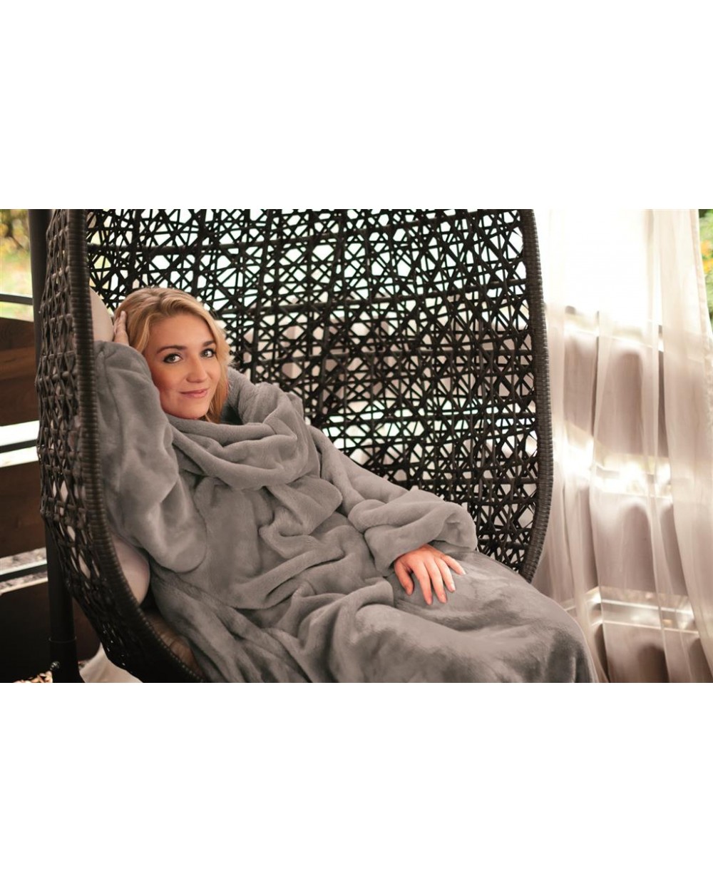 Koc z rękawami 150x210 Kangoo szary Matex