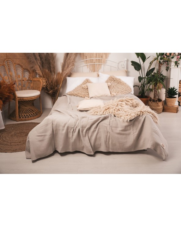 Narzuta muślinowa 240x210 popielata Matex