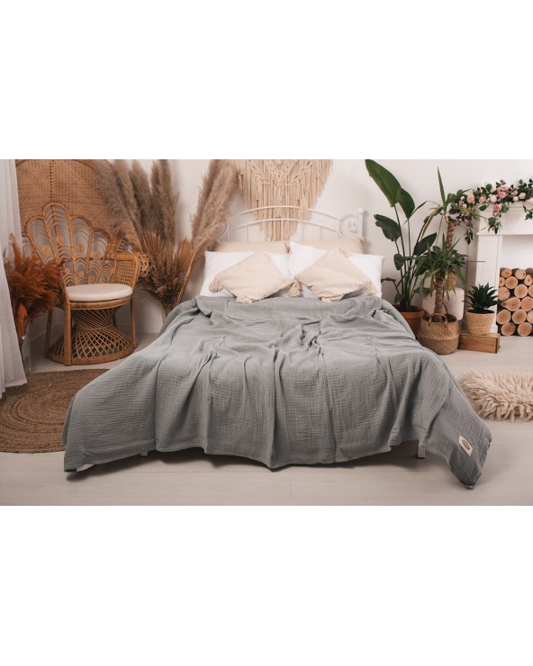 Narzuta muślinowa 240x210 antracytowa Matex