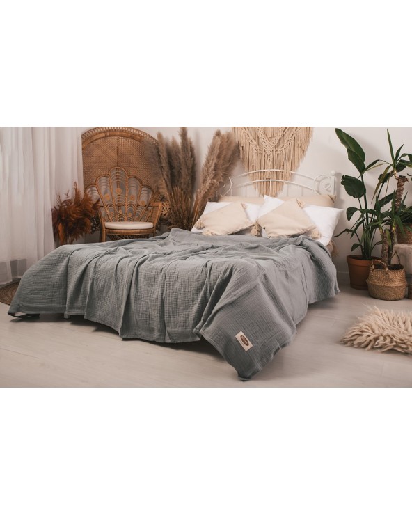 Narzuta muślinowa 240x210 antracytowa Matex