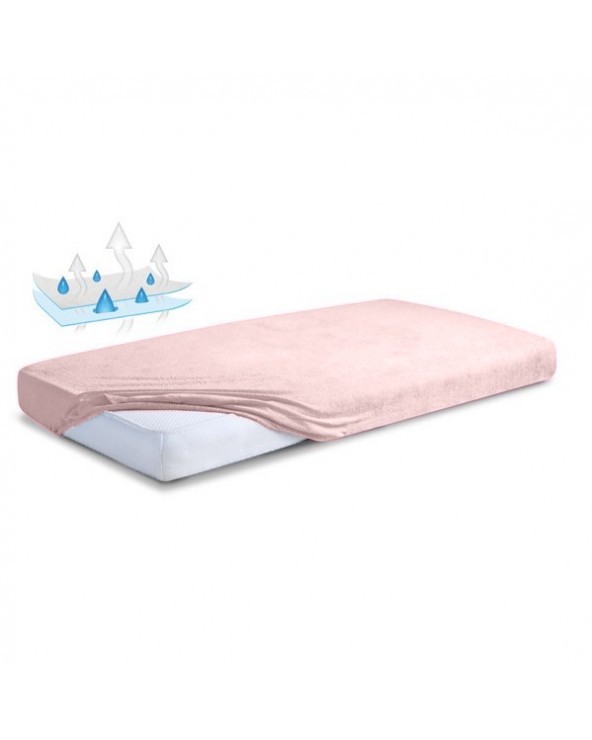 Prześcieradło nieprzemakalne frotte 120x200x20 z gumką róż kwarcowy MATEX