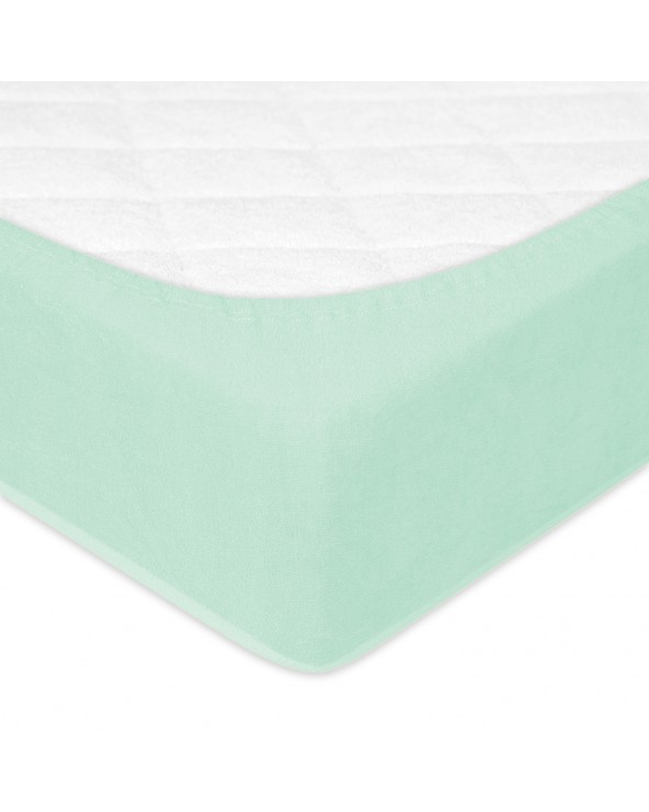 Prześcieradło nieprzemakalne frotte 120x200x20 z gumką jasnomiętowe MATEX