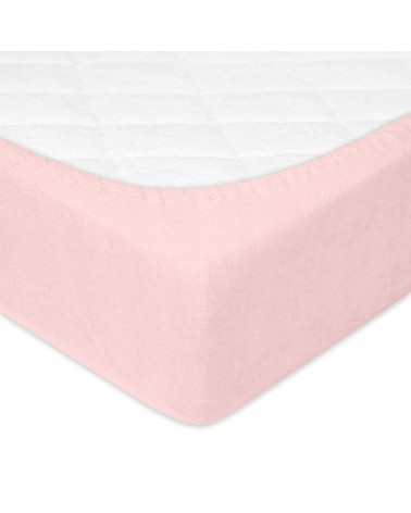 Prześcieradło nieprzemakalne frotte 160x200x20 z gumką róż kwarcowy MATEX