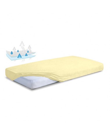 Prześcieradło nieprzemakalne frotte 90x200x20 z gumką kremowe MATEX