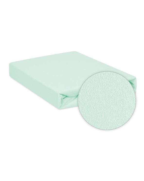 Prześcieradło nieprzemakalne frotte 90x200x20 z gumką jasnomiętowe MATEX