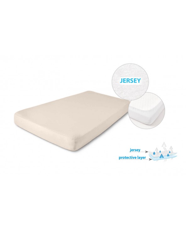 Prześcieradło nieprzemakalne jersey 120x200x20 z gumką cappuccino MATEX