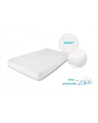 Prześcieradło wysokie nieprzemakalne jersey 120x200x30 z gumką białe MATEX