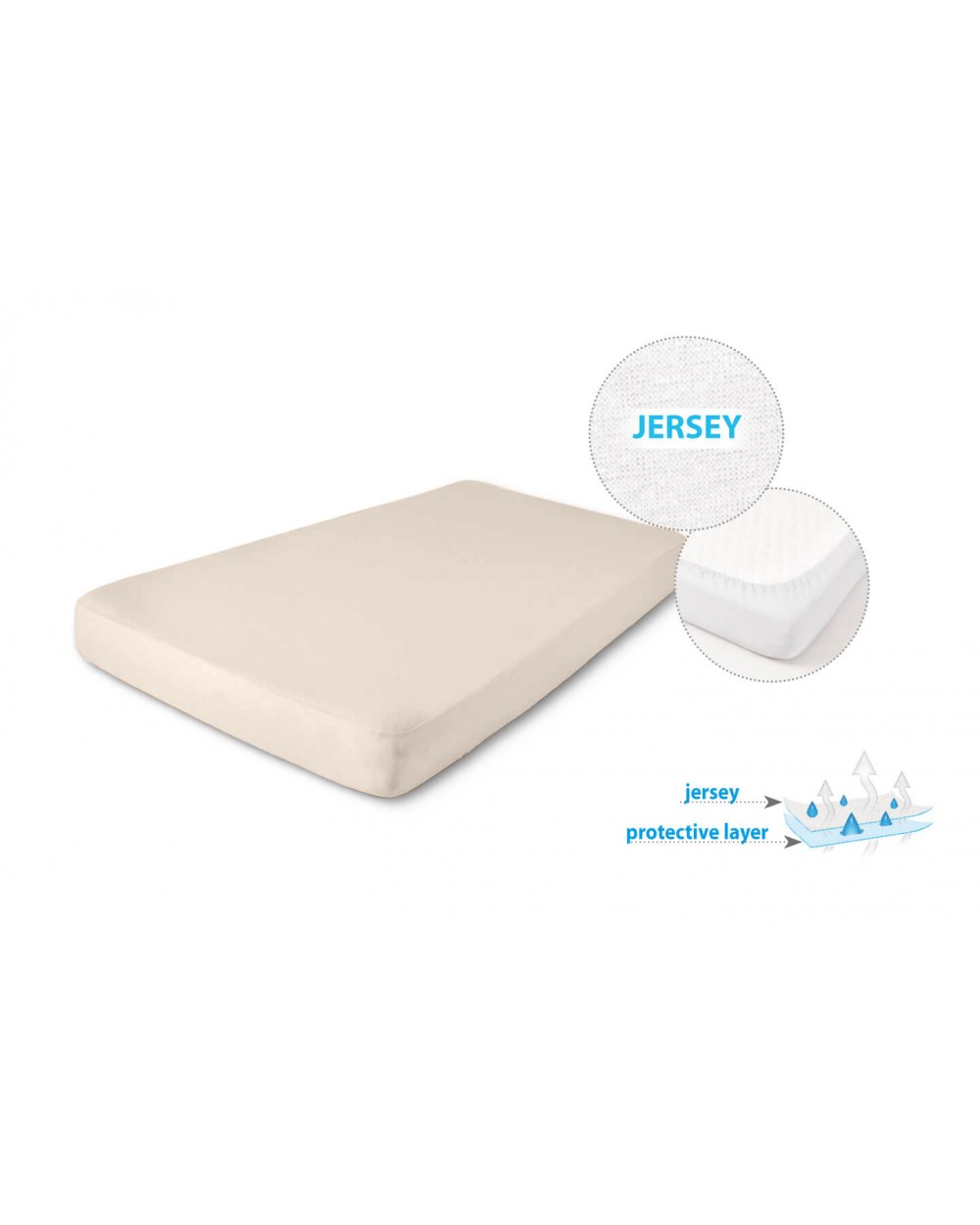 Prześcieradło nieprzemakalne jersey 140x200x20 z gumką cappuccino MATEX
