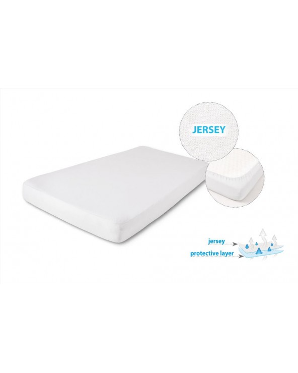 Prześcieradło wysokie nieprzemakalne jersey 140x200x30 z gumką białe MATEX