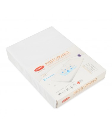 Prześcieradło wysokie nieprzemakalne jersey 140x200x30 z gumką białe MATEX