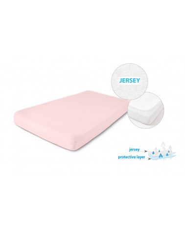 Prześcieradło nieprzemakalne jersey 160x200x20 z gumką róż kwarcowy MATEX