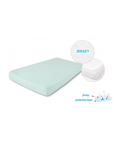 Prześcieradło nieprzemakalne jersey 160x200x20 z gumką jasnomiętowe MATEX