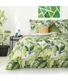 Pościel satyna bawełniana Monstera 160x200 + 2x70x80 z zamkiem