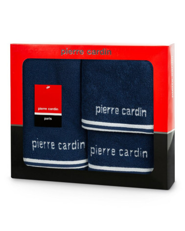 Ręcznik bawełna 30x50 + 50x90 + 70x140 kpl 3 szt Pierre Cardin Rocco granatowy Eurofirany