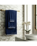 Ręcznik bawełna 30x50 + 50x90 + 70x140 kpl 3 szt Pierre Cardin Rocco granatowy Eurofirany